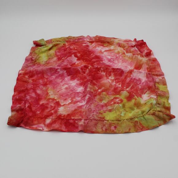 Pottery Barn Linen Napkins SET 6 Pink Yellow Tie Dye Pastel Festive Party - Picture 7 of 14